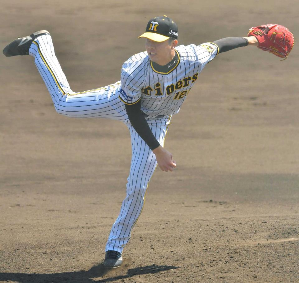 　２番手で５イニングを投げ２失点の才木（撮影・神子素慎一）