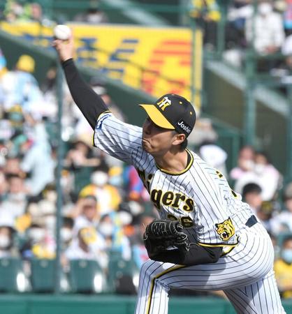 　６回、力投する浜地（撮影・山口登）