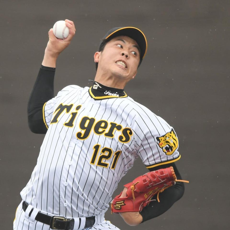 　先発し、力投する才木（撮影・田中太一）