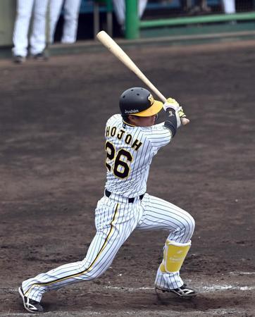 　７回、代打の北條は左飛に倒れる（撮影・山口登）