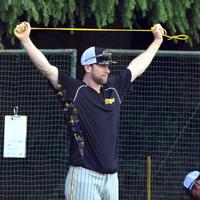 　登板へ向け調整するガンケル