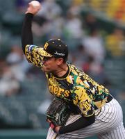 　好投する先発の秋山（撮影・坂部計介）