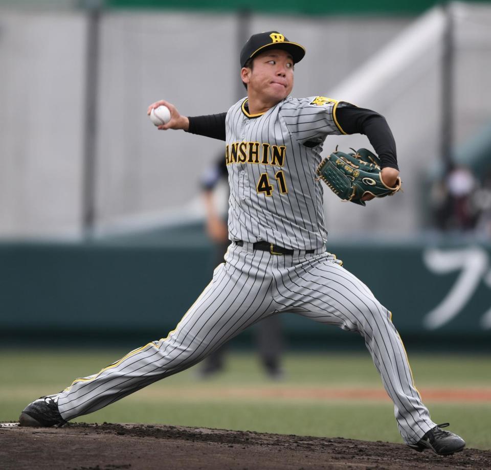 　先発し力投する村上（撮影・石井剣太郎）