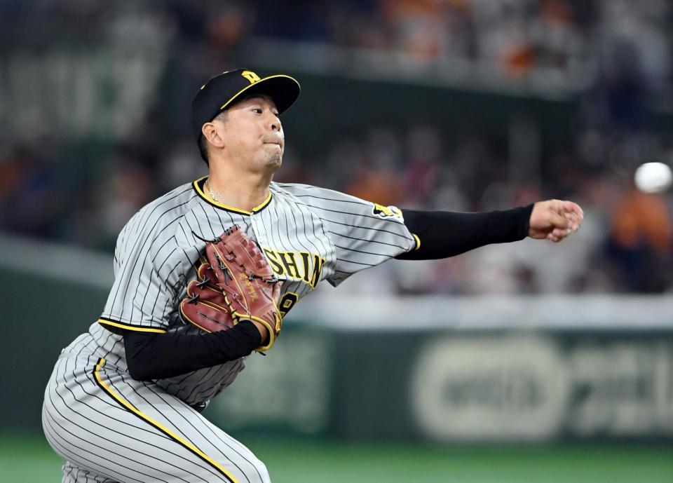 　６回、力投する渡辺（撮影・山口登）