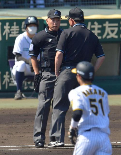 球審と塁審のジャッジが食い違いの珍事「相談の結果」