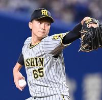 　８回、力投する湯浅（撮影・飯室逸平）