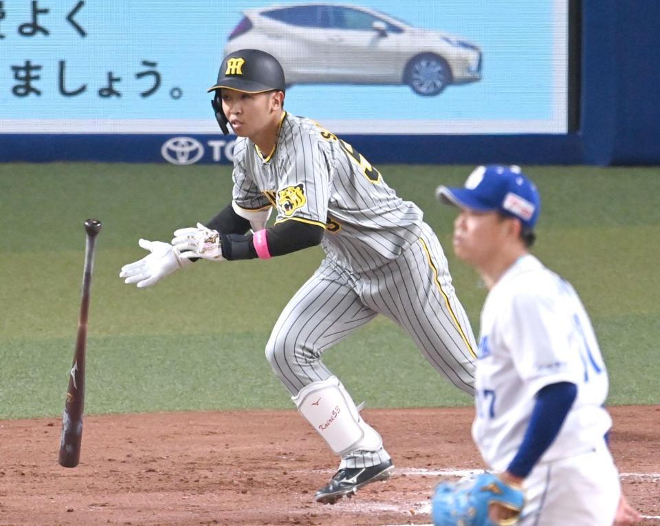 ３回、右線へ三塁打を放つ島田（撮影・田中太一）