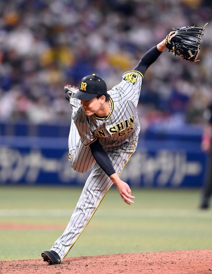 　８回、力投する湯浅（撮影・山口登）