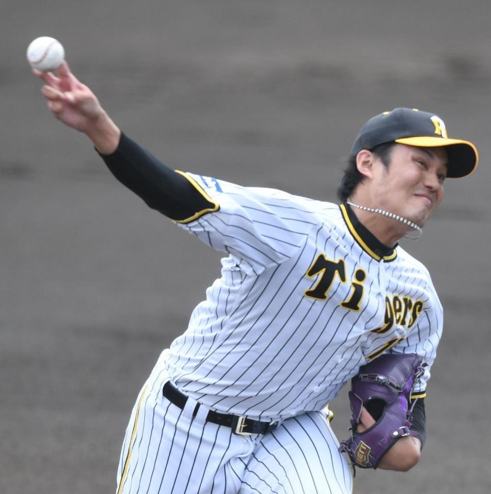 　先発し力投する藤浪（撮影・石井剣太郎）