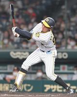 　８回、空振り三振に倒れる片山（撮影・高部洋祐）