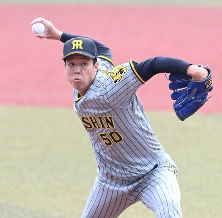 　先発し、力投する青柳（撮影・田中太一）