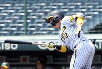 　２回、中前打を放つ梅野（撮影・山口登）