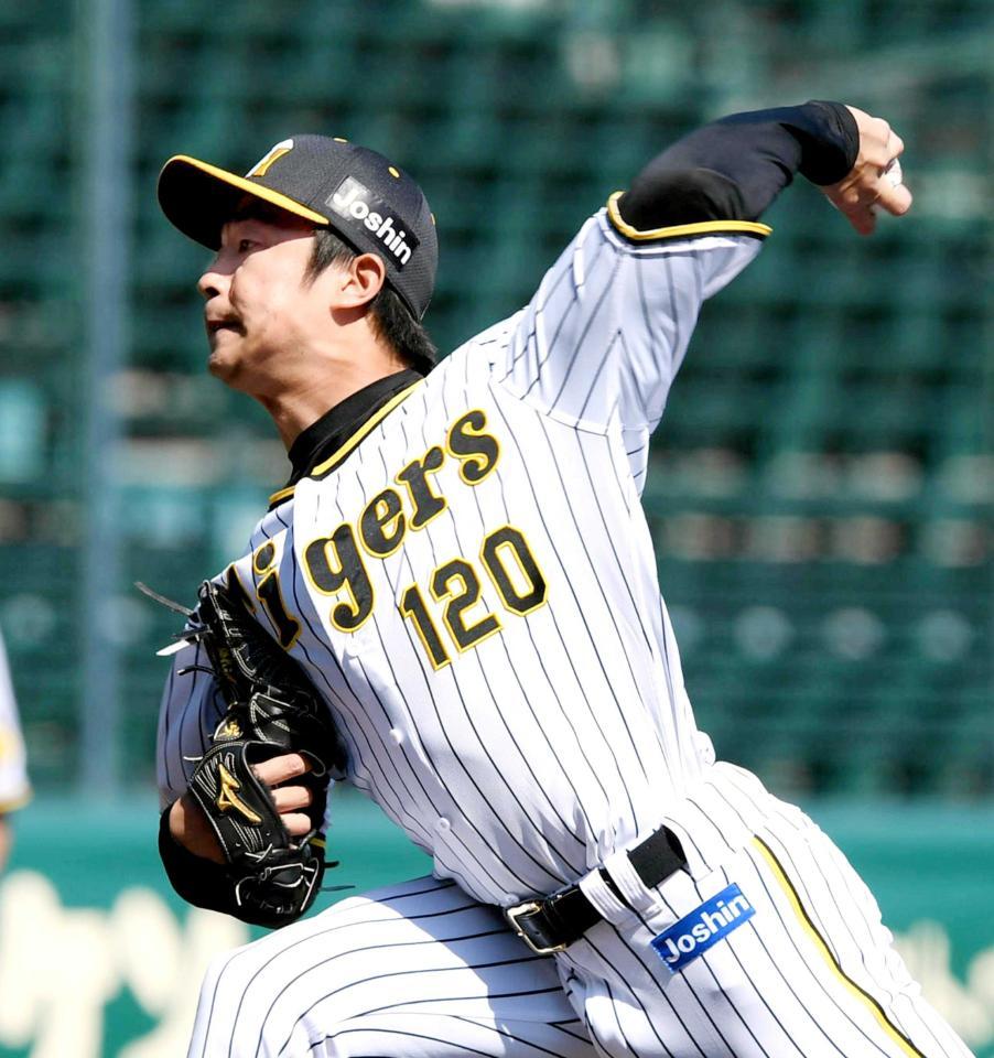 　８回、力投する島本（撮影・山口登）