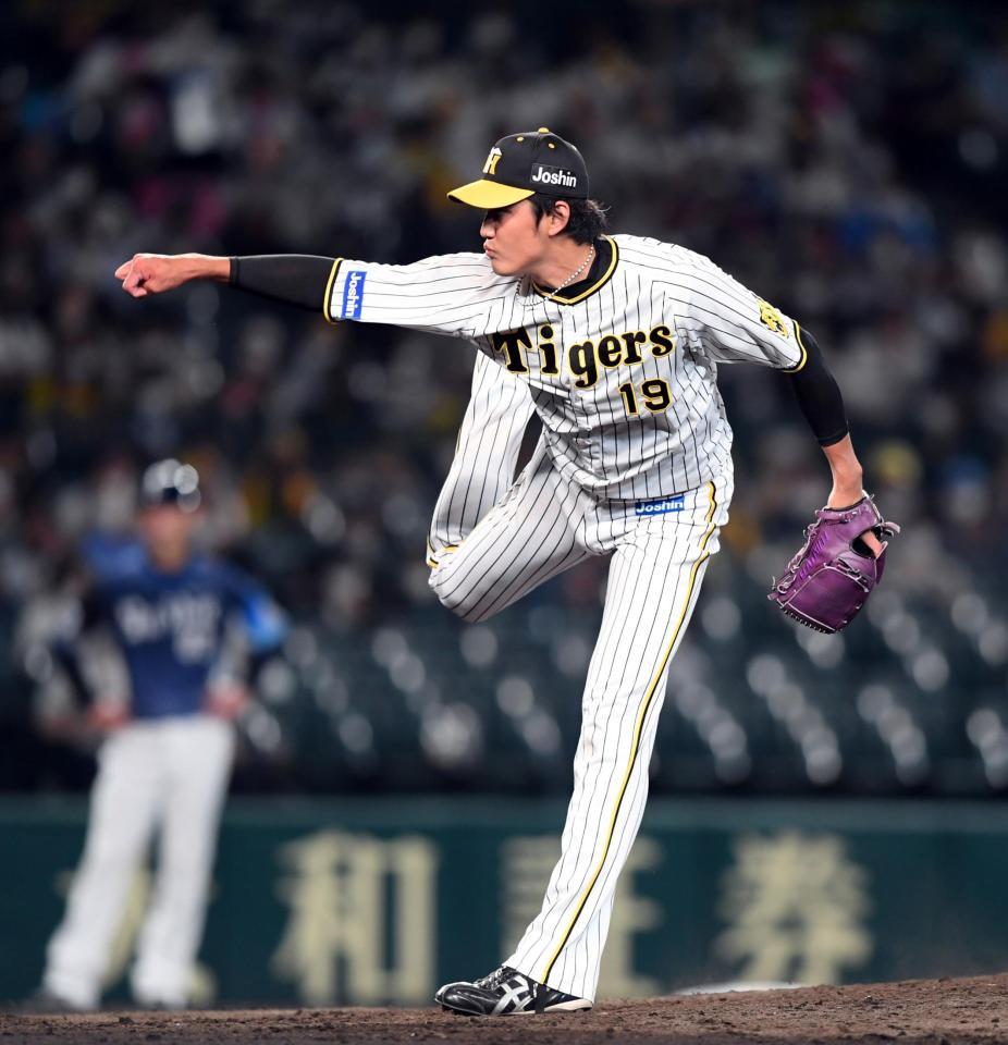 　９回、力投する藤浪（撮影・山口登）