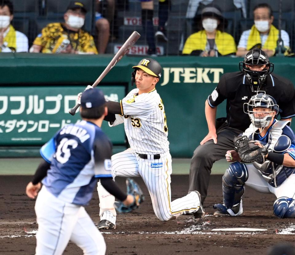 　２回、島田は空振り三振に倒れる（撮影・山口登）