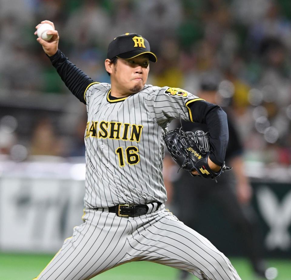 　先発し投げ込む西勇（撮影・田中太一）