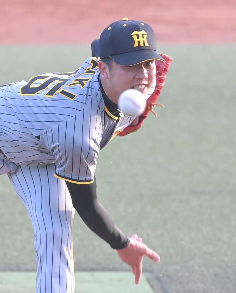 　力投する才木（撮影・高部洋祐）