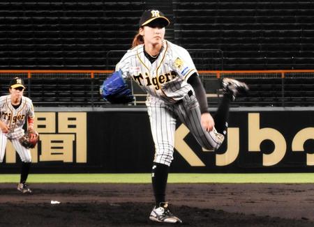　先発で５回無失点と好投した阪神タイガースＷｏｍｅｎの植村