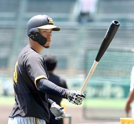 　対巨人戦に向け、気合が入る佐藤輝