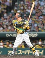 　２回、逆転２ランを放つ北條（撮影・高部洋祐）