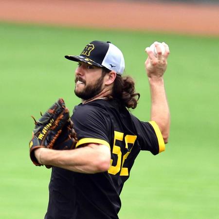 先発登板へ調整するウィルカーソン（撮影・山口登）