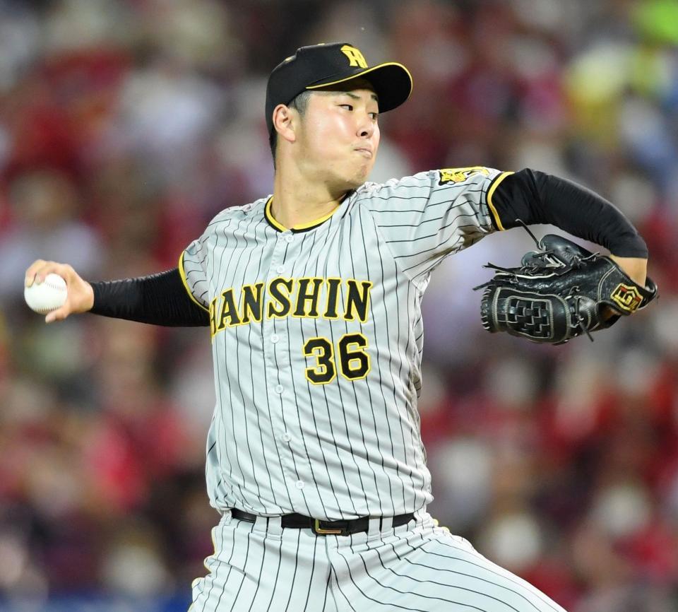 　７回を無失点に抑える浜地（撮影・田中太一）