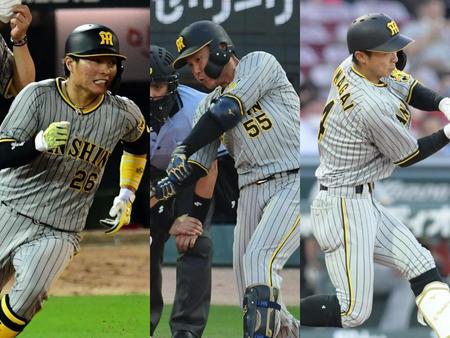 　（左から）起用に応えた北條、陽川、熊谷