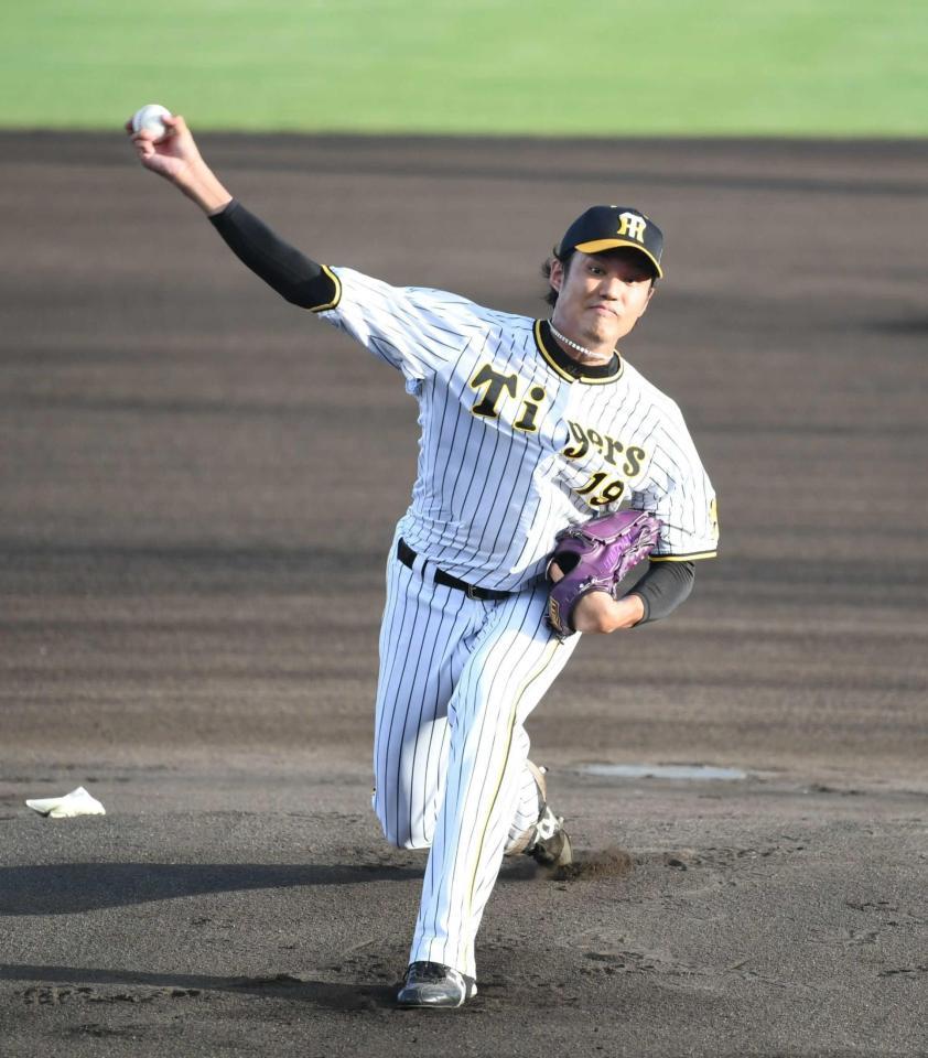 　先発し力投する藤浪（撮影・石井剣太郎）