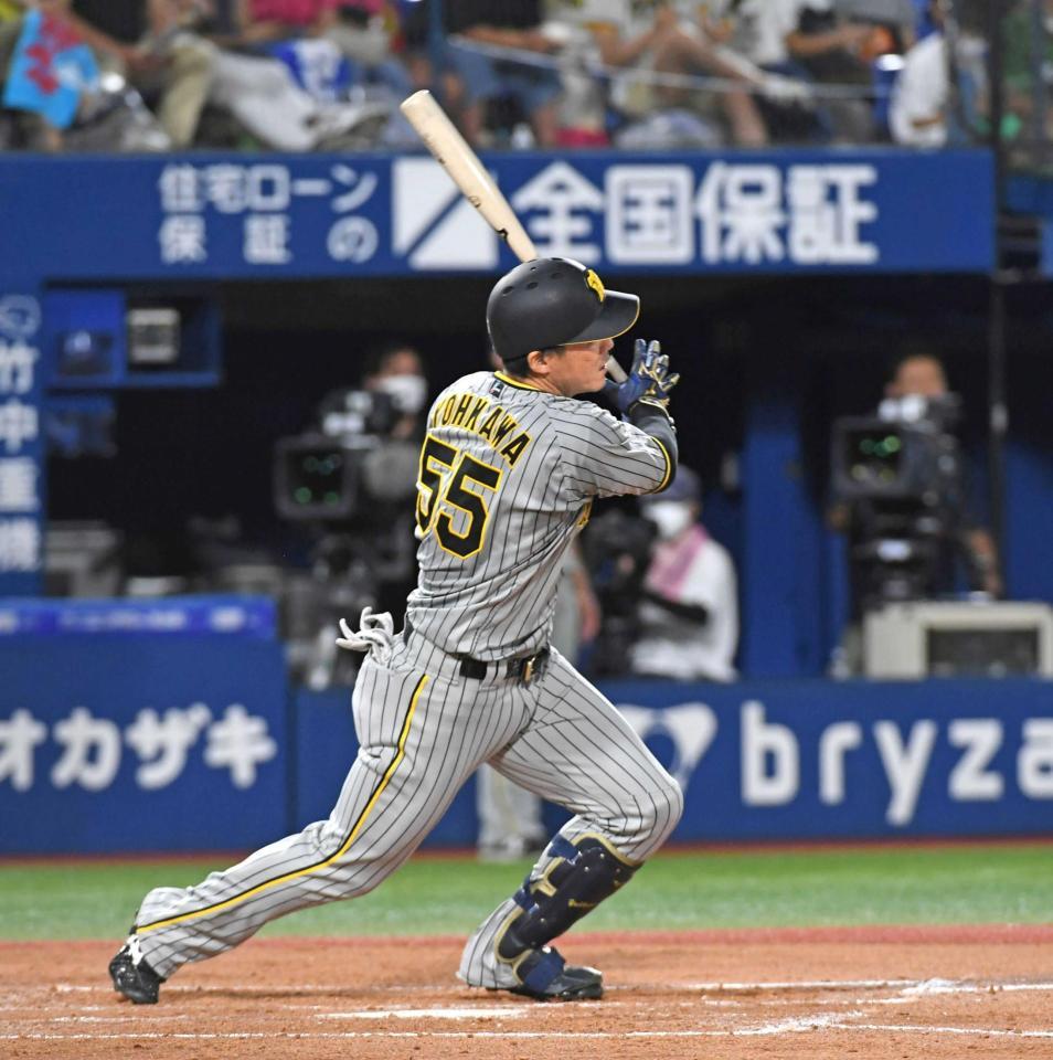 　５回、左前にチーム初ヒットを放つ陽川