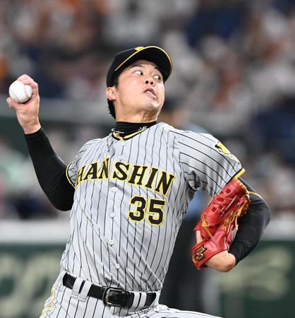 ５回、力投する才木＝東京ドーム（撮影・飯室逸平）