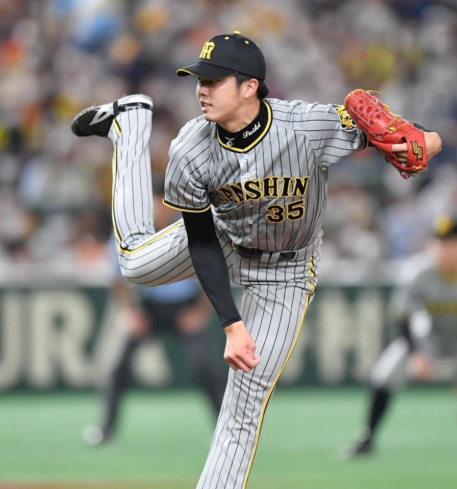 　巨人戦に登板し力投する才木（撮影・西岡正）
