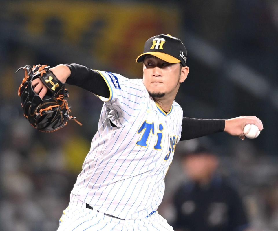 　６回、力投する岩貞（撮影・山口登）