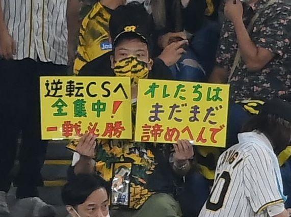 　７回、ＣＳに向けて応援するファン（撮影・堀内翔）