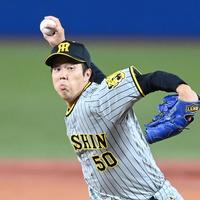 　先発の青柳（撮影・飯室逸平）