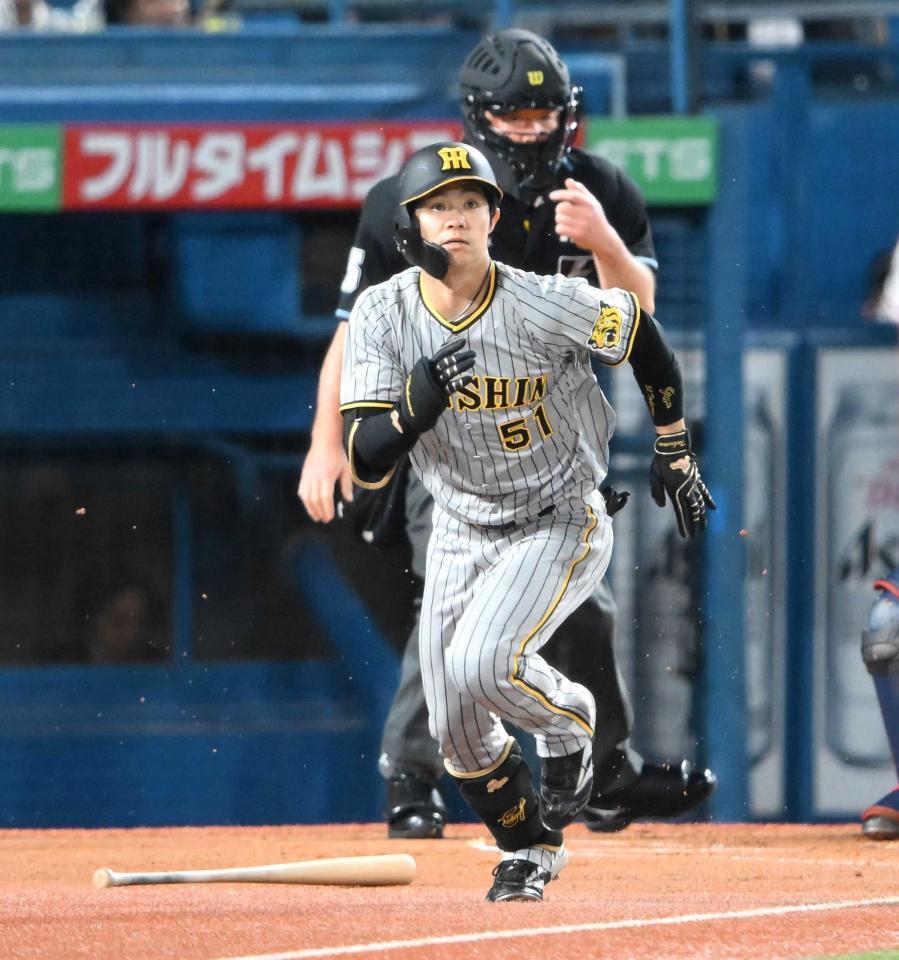 阪神・中野 憧れ今岡以来！球団１８年ぶり２試合連続先頭弾 初の最多