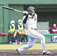 　１回、先制ソロを放つ高山（撮影・高部洋祐）