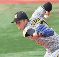 　ＤｅＮＡ打線を相手に力投する青柳（撮影・西岡正）