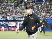 　ヤクルトに完敗し、引き揚げる矢野監督（撮影・田中太一）