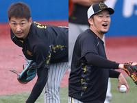 　国内ＦＡ権行使を熟考する岩崎（左）と岩貞