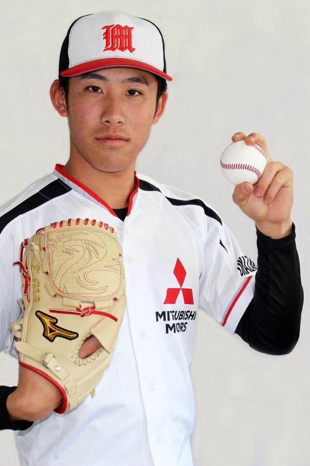 　阪神から６位指名された三菱自動車岡崎・富田