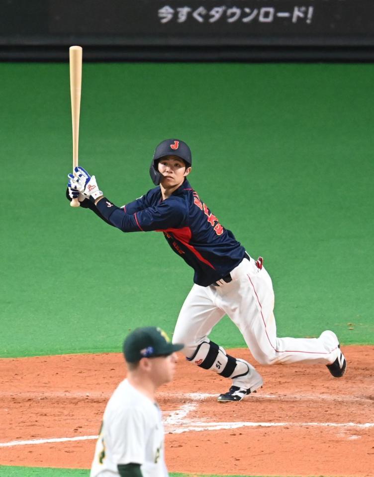 侍ジャパン 中野拓夢が九回に代表初安打、２打点で本戦入り猛アピール