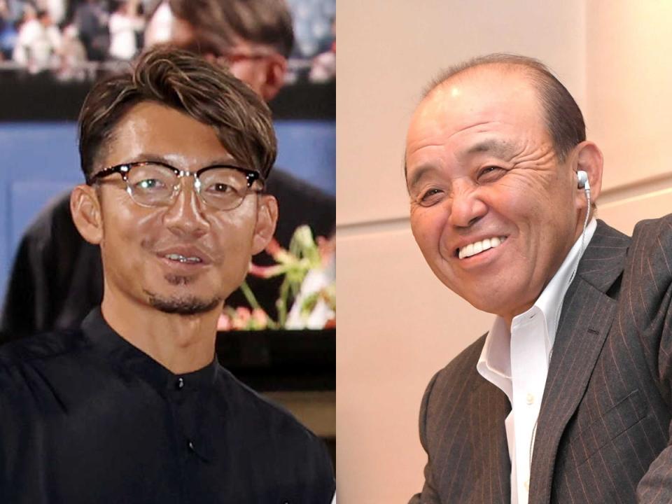 （左から）鳥谷氏、阪神・岡田監督