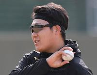 　自主トレを公開した大山（撮影・中田匡峻）