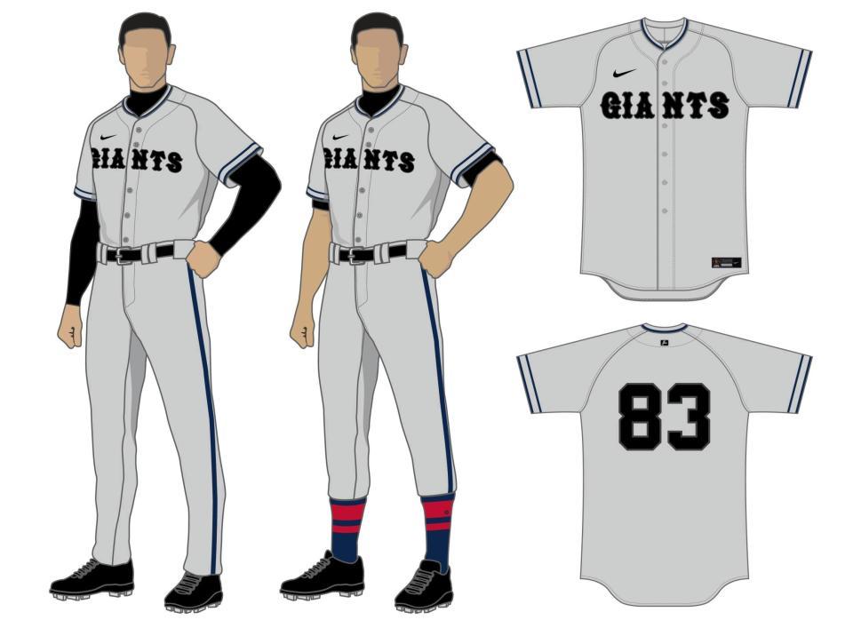 　阪神とのクラシックシリーズで使われる巨人ユニホームのイメージ（球団提供）