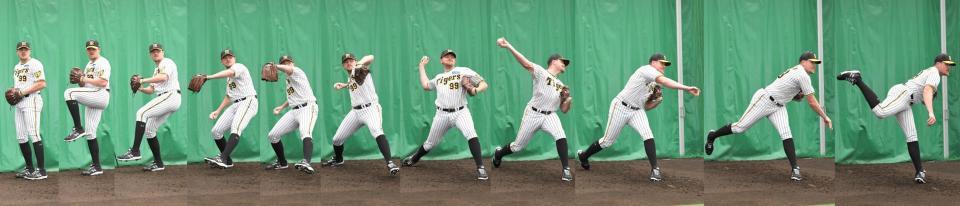 ビーズリーの投球連続写真