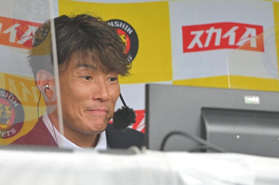 　スカイＡの解説に訪れた糸井嘉男ＳＡ（撮影・中田匡峻）