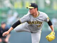 　シート打撃で登板した西純（撮影・中田匡峻）