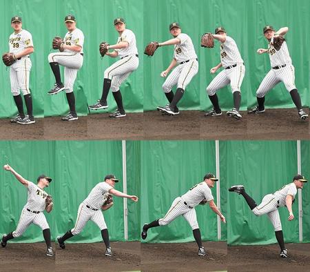 　ビーズリー投球連続写真