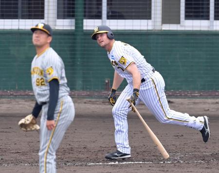 　６回、二塁打を放つノイジー。投手・渡辺雄（撮影・立川洋一郎）