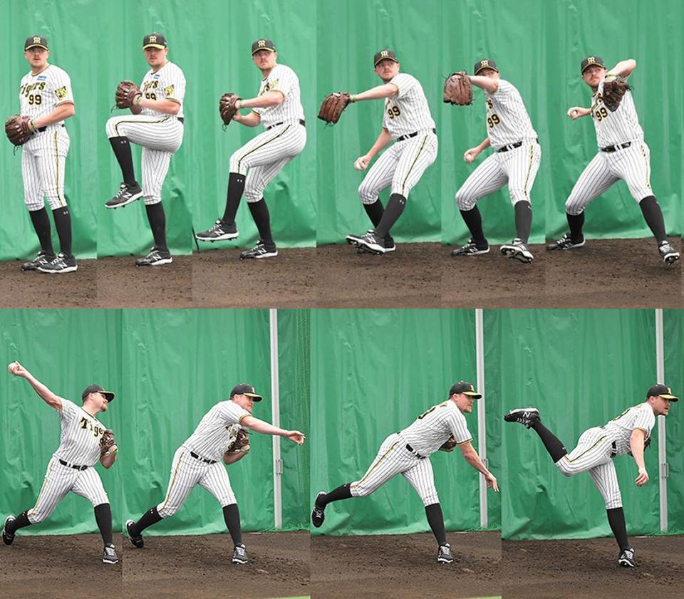 　ビーズリー投球連続写真